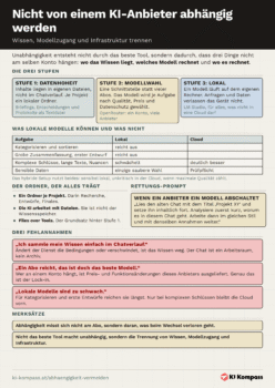 Vorschau des Cheat-Sheet Nicht von einem KI-Anbieter abhängig werden