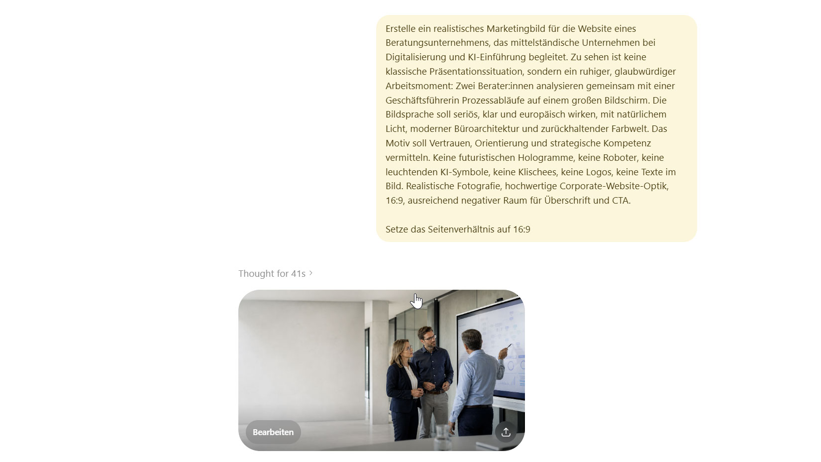ChatGPT wertet ein hochgeladenes Bild aus und beschreibt dessen Inhalt