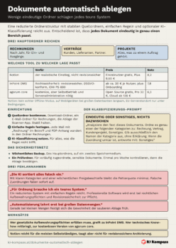 Vorschau des Cheat-Sheet Dokumente automatisch ablegen