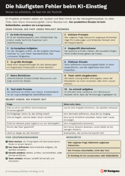 Vorschau des Cheat-Sheet Fehler beim KI-Einstieg