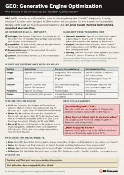 Vorschau des Cheat-Sheets GEO: Generative Engine Optimization
