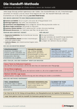 Vorschau des Cheat-Sheet Die Handoff-Methode