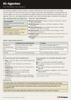 Vorschau des Cheat-Sheet KI-Agenten