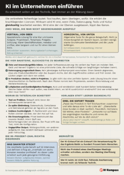 Vorschau des Cheat-Sheet KI im Unternehmen einführen