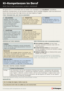 Vorschau des Cheat-Sheet KI-Kompetenzen im Beruf