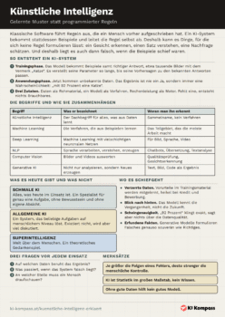 Vorschau des Cheat-Sheet Künstliche Intelligenz