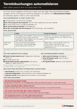 Vorschau des Cheat-Sheet Terminbuchungen automatisieren