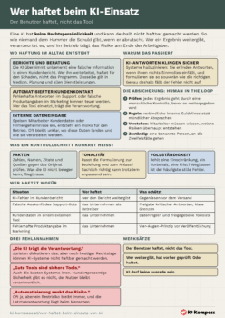 Vorschau des Cheat-Sheet Haftung beim KI-Einsatz
